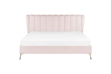 Seng med lamellramme Miribel - Rosa, gull, 180x200 cm - Møbler - Senger - Sengeramme & sengestamme