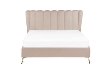 Seng med lamellramme Miribel - Taupe, gull, 140x200 cm - Møbler - Senger - Sengeramme & sengestamme