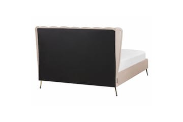 Seng med lamellramme Miribel - Taupe, gull, 140x200 cm - Møbler - Senger - Sengeramme & sengestamme