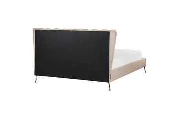 Seng med lamellramme Miribel - Taupe, gull, 160x200 cm - Møbler - Senger - Sengeramme & sengestamme