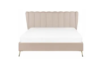 Seng med lamellramme Miribel - Taupe, gull, 160x200 cm - Møbler - Senger - Sengeramme & sengestamme
