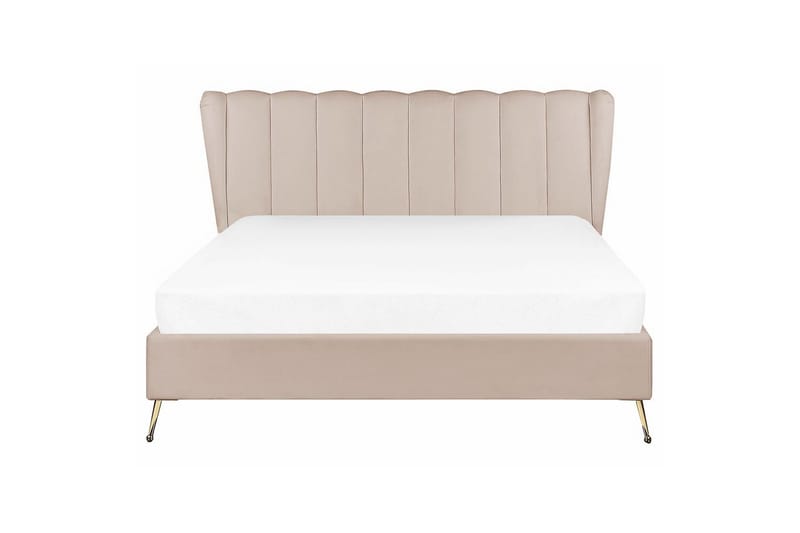 Seng med lamellramme Miribel - Taupe, gull, 160x200 cm - Møbler - Senger - Sengeramme & sengestamme