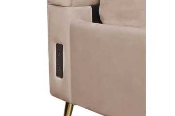 Seng med lamellramme Miribel - Taupe, gull, 160x200 cm - Møbler - Senger - Sengeramme & sengestamme