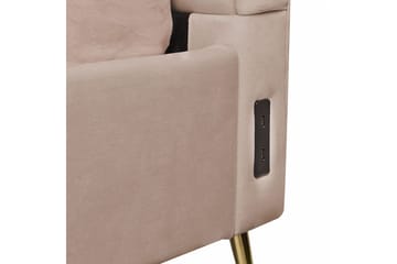 Seng med lamellramme Miribel - Taupe, gull, 160x200 cm - Møbler - Senger - Sengeramme & sengestamme