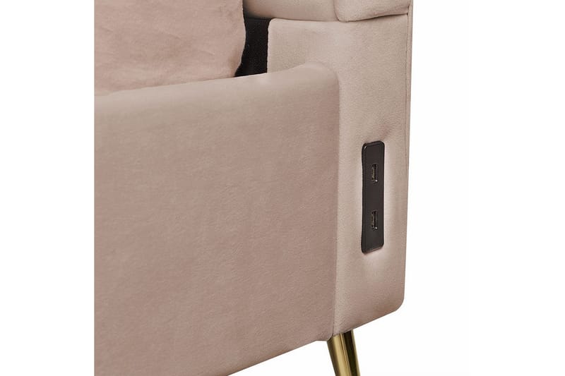 Seng med lamellramme Miribel - Taupe, gull, 160x200 cm - Møbler - Senger - Sengeramme & sengestamme