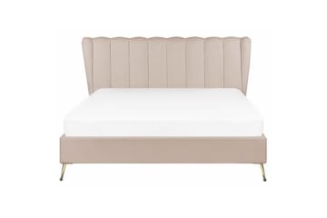 Seng med lamellramme Miribel - Taupe, gull, 160x200 cm - Møbler - Senger - Sengeramme & sengestamme