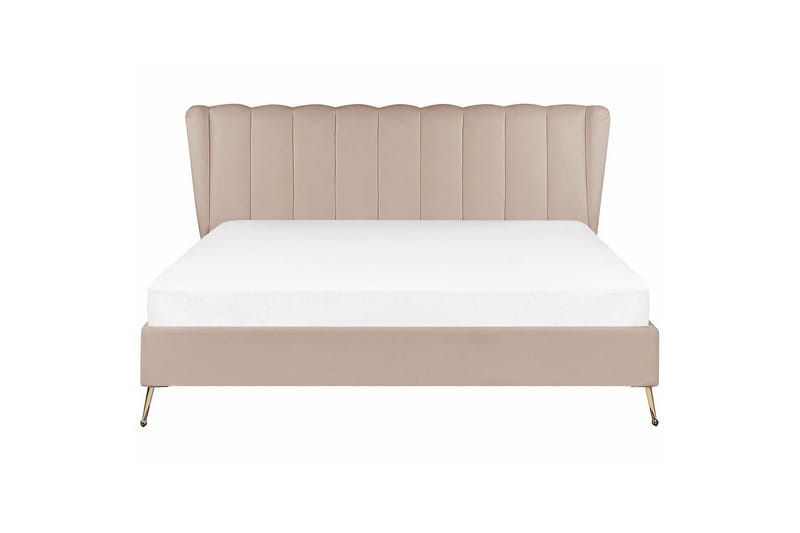 Seng med lamellramme Miribel - Taupe, gull, 180x200 cm - Møbler - Senger - Sengeramme & sengestamme