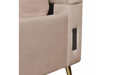 Seng med lamellramme Miribel - Taupe, gull, 180x200 cm - Møbler - Senger - Sengeramme & sengestamme