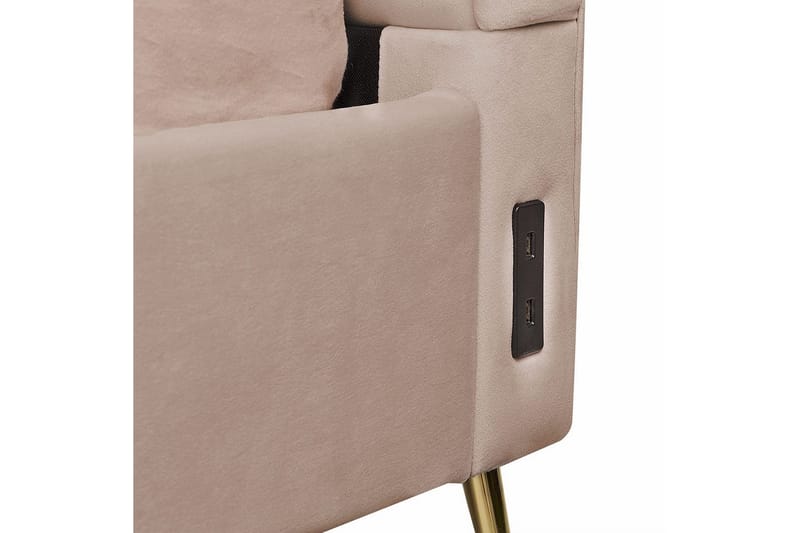 Seng med lamellramme Miribel - Taupe, gull, 180x200 cm - Møbler - Senger - Sengeramme & sengestamme