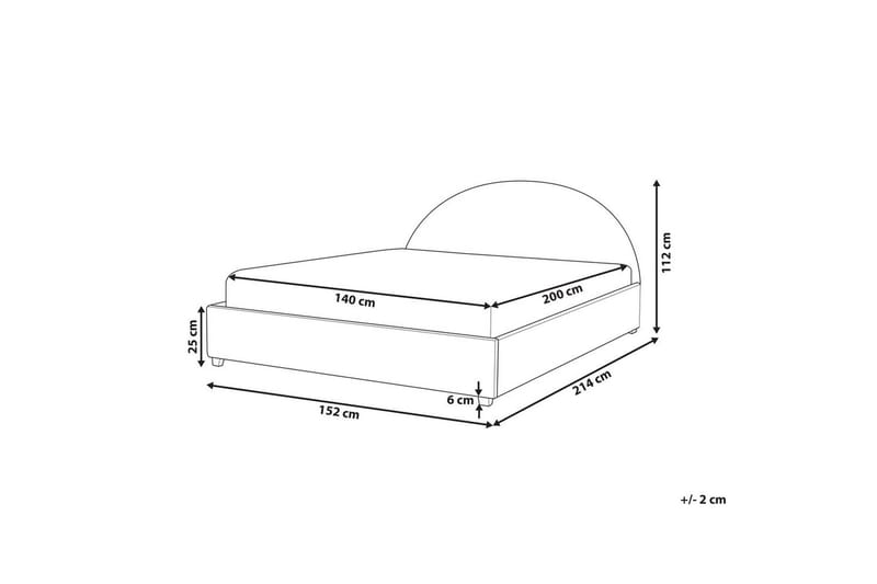 Seng med lamellramme Vaucluse - Beige/Bouclé, 140x200 cm - Møbler - Senger - Sengeramme & sengestamme