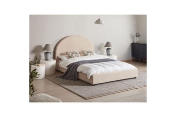 Seng med lamellramme Vaucluse - Beige/Bouclé, 140x200 cm - Møbler - Senger - Sengeramme & sengestamme