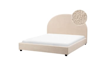 Seng med lamellramme Vaucluse - Beige/Bouclé, 140x200 cm - Møbler - Senger - Sengeramme & sengestamme