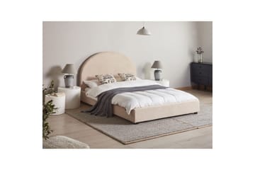 Seng med lamellramme Vaucluse - Beige/Bouclé, 140x200 cm - Møbler - Senger - Sengeramme & sengestamme