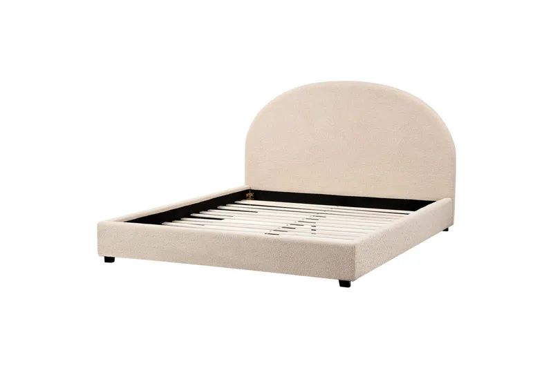 Seng med lamellramme Vaucluse, Beige/Bouclé, 160x200 cm