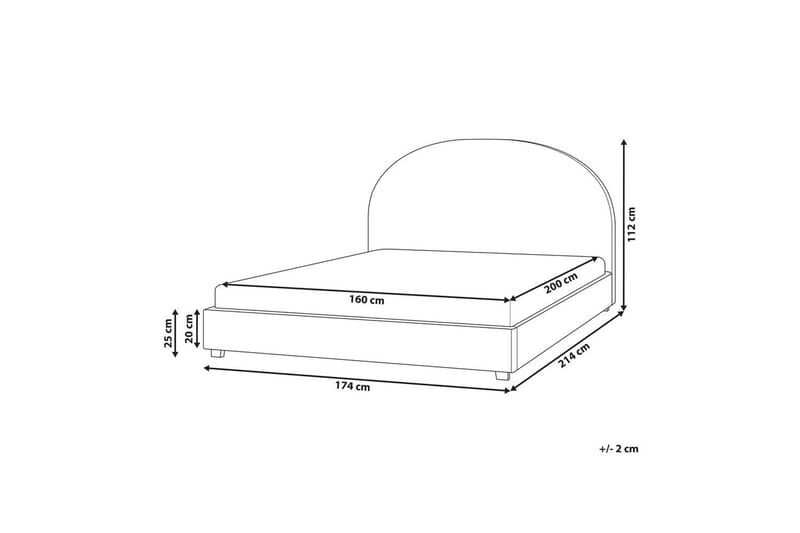 Seng med lamellramme Vaucluse - Lys blå/Polyester, 160x200 cm - Møbler - Senger - Sengeramme & sengestamme