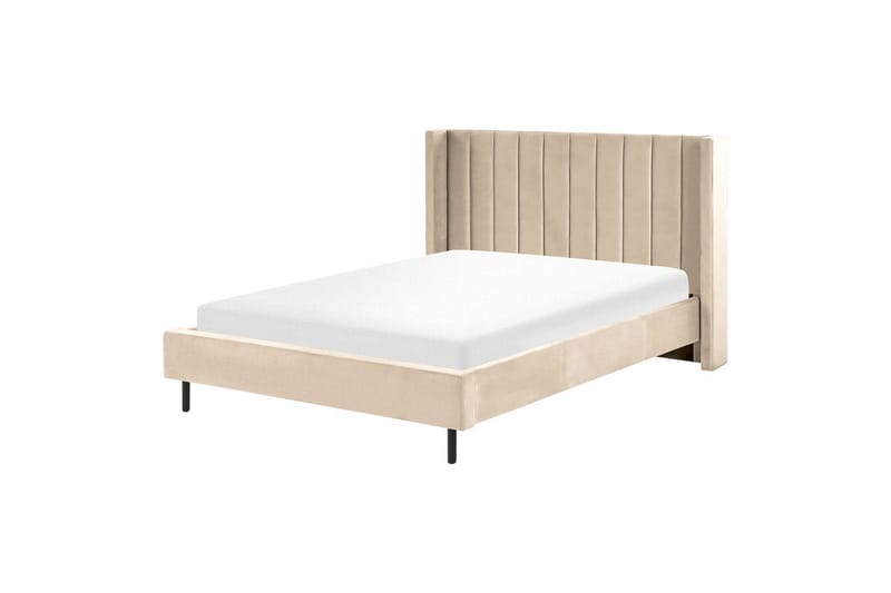 Seng med lamellramme Villette - Beige, svart, 140x200 cm - Møbler - Senger - Sengeramme & sengestamme