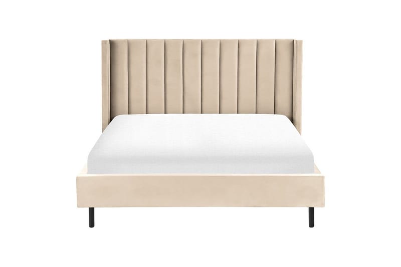 Seng med lamellramme Villette - Beige, svart, 160x200 cm - Møbler - Senger - Sengeramme & sengestamme