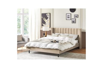 Seng med lamellramme Villette - Beige, svart, 180x200 cm - Møbler - Senger - Sengeramme & sengestamme