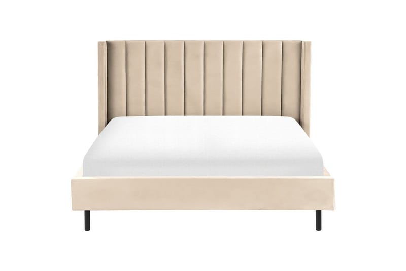Seng med lamellramme Villette - Beige, svart, 180x200 cm - Møbler - Senger - Sengeramme & sengestamme