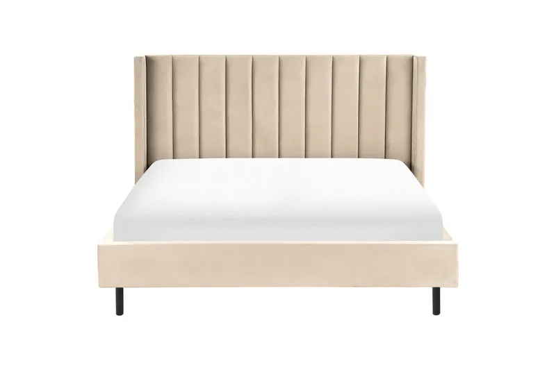 Seng med lamellramme Villette - Beige, svart, 180x200 cm - Møbler - Senger - Sengeramme & sengestamme