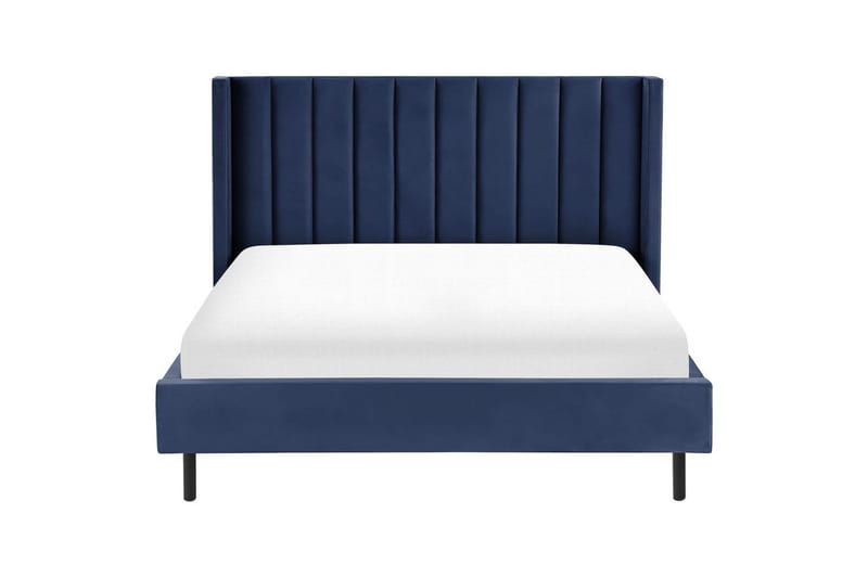 Seng med lamellramme Villette - Blå, Svart, 160x200 cm - Møbler - Senger - Sengeramme & sengestamme