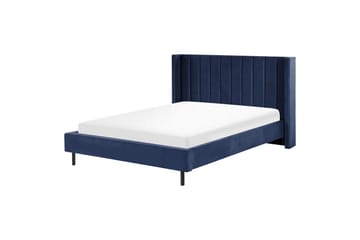 Seng med lamellramme Villette - Blå, Svart, 160x200 cm - Møbler - Senger - Sengeramme & sengestamme