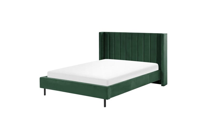 Seng med lamellramme Villette - Grønn, svart, Grønn, Svart, 140x200 cm - Møbler - Senger - Sengeramme & sengestamme