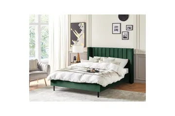 Seng med lamellramme Villette - Grønn, svart, Grønn, Svart, 140x200 cm - Møbler - Senger - Sengeramme & sengestamme