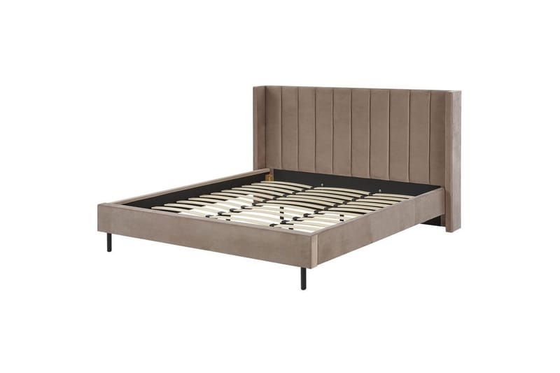 Seng med lamellramme Villette, Taupe, gull, 180x200 cm