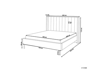 Seng med lamellramme Villette - Taupe, gull, 180x200 cm - Møbler - Senger - Sengeramme & sengestamme