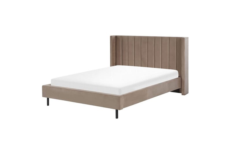Seng med lamellramme Villette - Taupe, svart, 160x200 cm - Møbler - Senger - Sengeramme & sengestamme