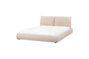 Seng med lamellramme Vinay - Lys beige, 160x200 cm - Møbler - Senger - Sengeramme & sengestamme