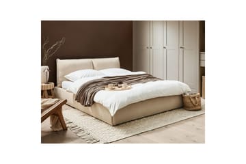 Seng med lamellramme Vinay - Lys beige, 160x200 cm - Møbler - Senger - Sengeramme & sengestamme