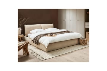 Seng med lamellramme Vinay - Lys beige, 180x200 cm - Møbler - Senger - Sengeramme & sengestamme