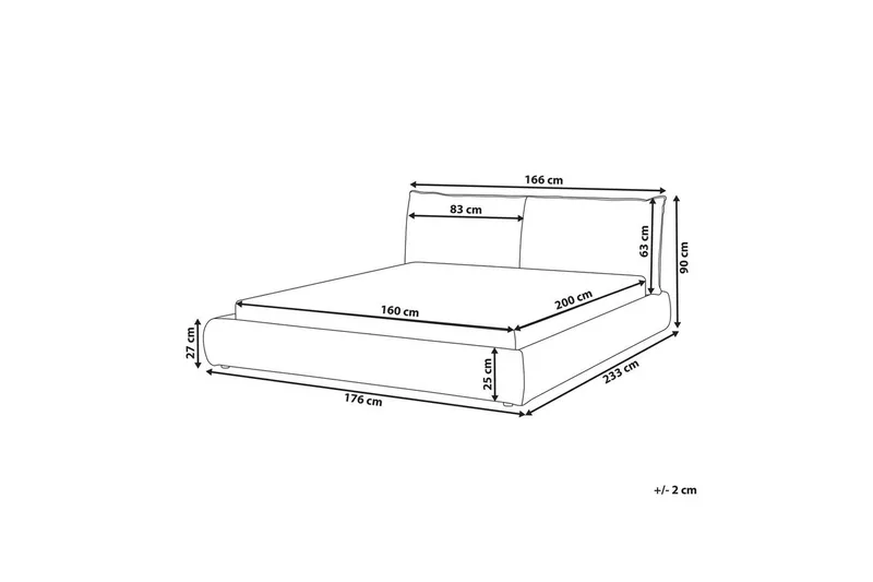 Seng med lamellramme Vinay - Lys grå, 160x200 cm - Møbler - Senger - Sengeramme & sengestamme