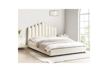 Seng med lamellramme Vincennes - Hvit, Svart, 140x200 cm - Møbler - Senger - Sengeramme & sengestamme