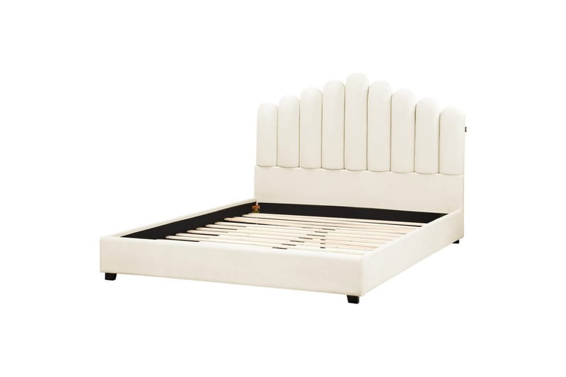 Seng med lamellramme Vincennes, Hvit, Svart, 140x200 cm