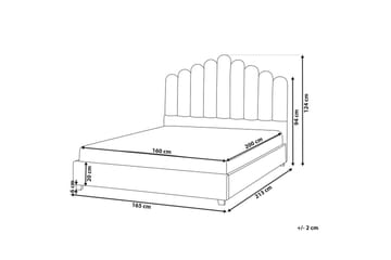 Seng med lamellramme Vincennes - Hvit, Svart, 160x200 cm - Møbler - Senger - Sengeramme & sengestamme