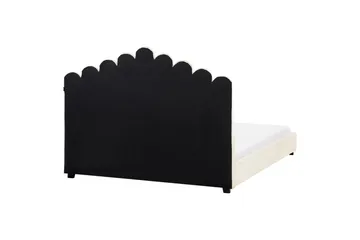 Seng med lamellramme Vincennes - Hvit, Svart, 160x200 cm - Møbler - Senger - Sengeramme & sengestamme