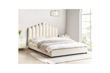 Seng med lamellramme Vincennes - Hvit, Svart, 160x200 cm - Møbler - Senger - Sengeramme & sengestamme