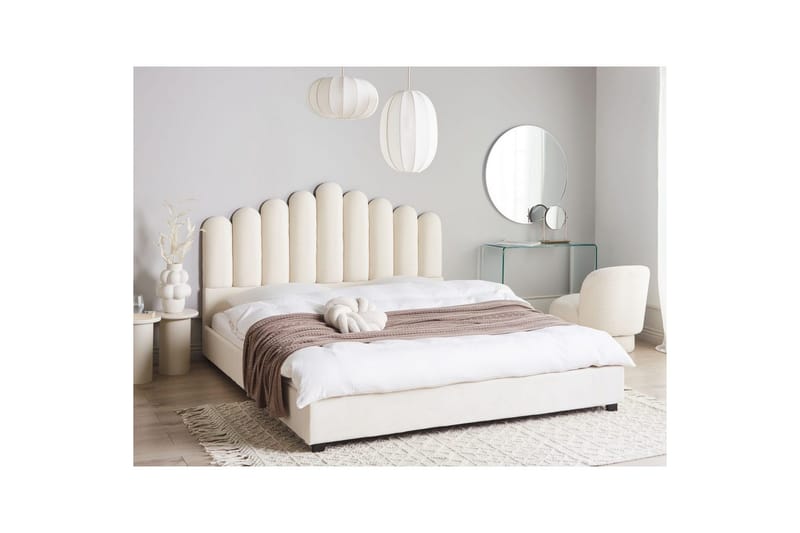 Seng med lamellramme Vincennes - Hvit, Svart, 180x200 cm - Møbler - Senger - Sengeramme & sengestamme