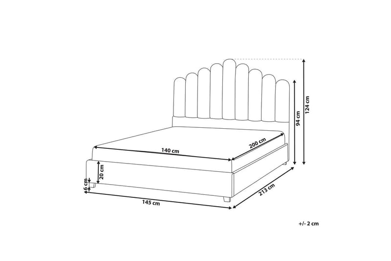Seng med lamellramme Vincennes - Rosa, Svart, 140x200 cm - Møbler - Senger - Sengeramme & sengestamme