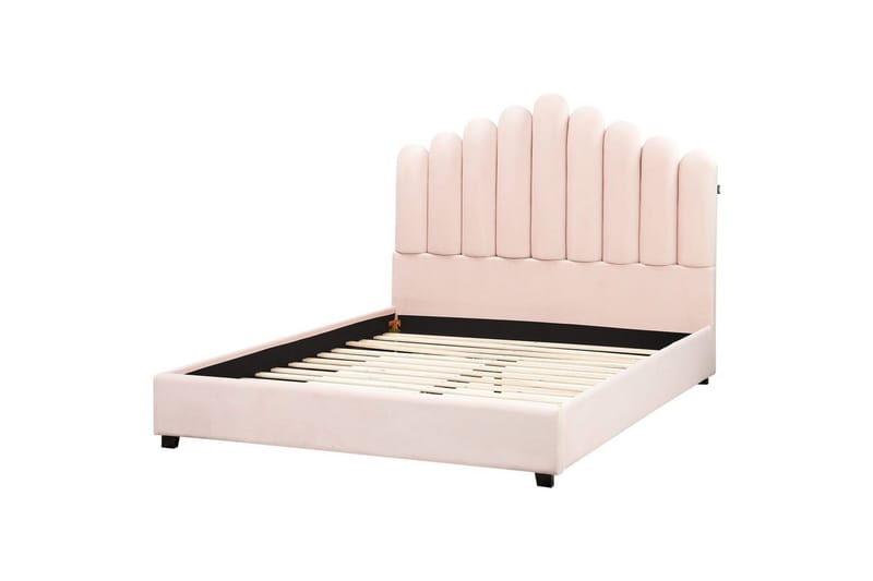 Seng med lamellramme Vincennes, Rosa, Svart, 140x200 cm