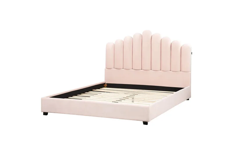 Seng med lamellramme Vincennes, Rosa, Svart, 160x200 cm