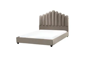 Seng med lamellramme Vincennes - Taupe, svart, 140x200 cm - Møbler - Senger - Sengeramme & sengestamme