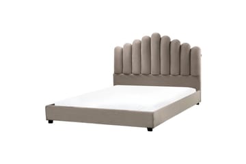Seng med lamellramme Vincennes - Taupe, svart, 160x200 cm - Møbler - Senger - Sengeramme & sengestamme