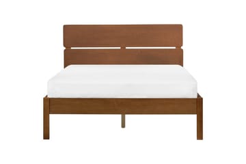 Seng med LED-belysning Boisset - Brun/Gummitre, 140x200 cm - Møbler - Senger - Sengeramme & sengestamme