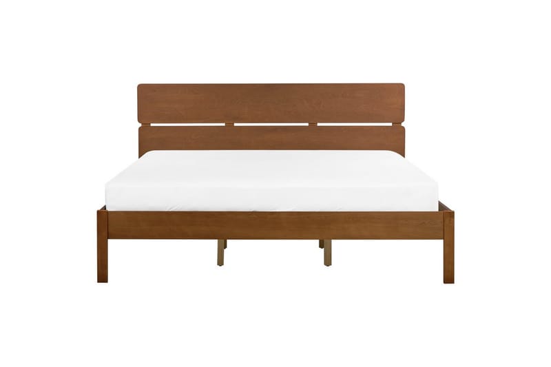 Seng med LED-belysning Boisset - Brun/Gummitre, 180x200 cm - Møbler - Senger - Sengeramme & sengestamme