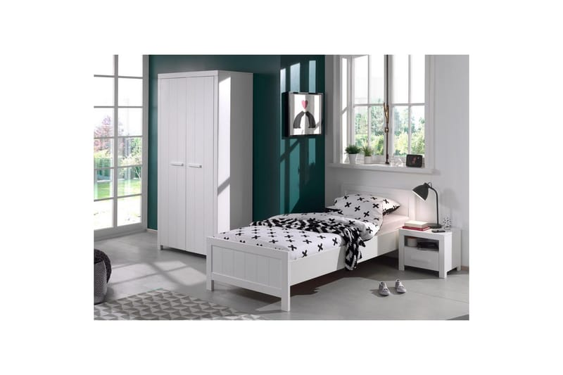 Seng med Nattbord 2-dørs garderobe Erik - Møbler - Senger - Møbelsett til soverom
