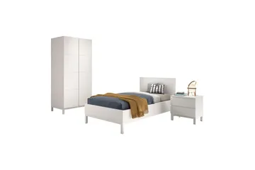 Seng med Nattbord 2-dørs garderobe Eva - Møbler - Senger - Møbelsett til soverom